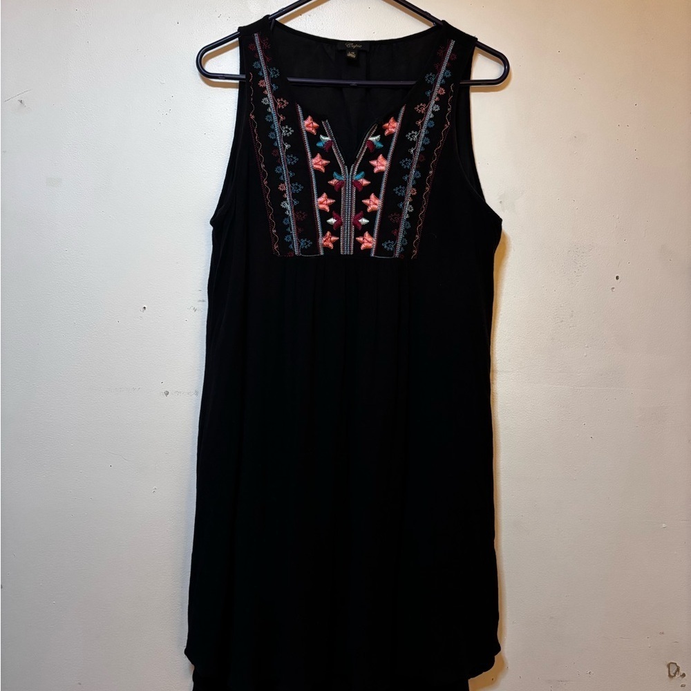 Cupio Black and Pink Embellished Halter Sundress